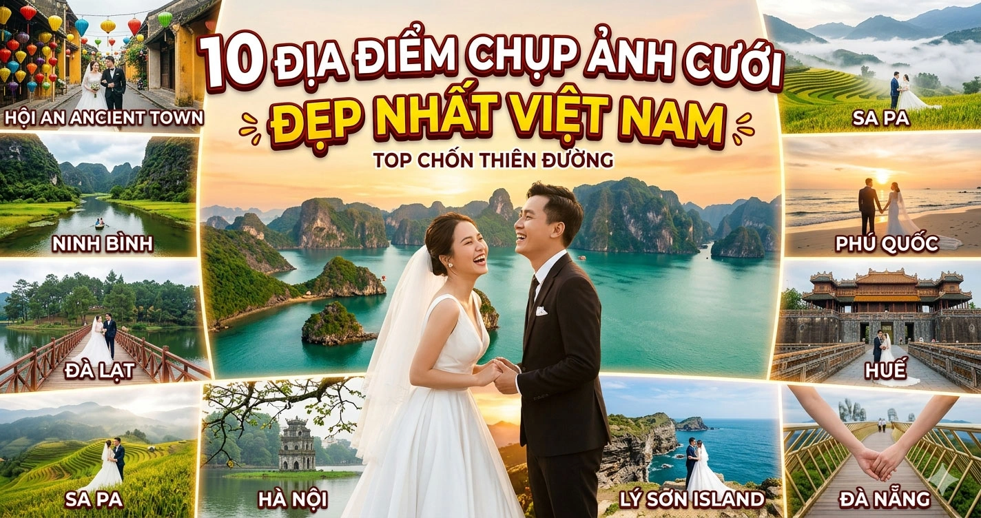 Top 10 Địa Điểm Chụp Ảnh Cưới Đẹp Nhất Việt Nam – Ghi Dấu Kỷ Niệm Ngọt Ngào